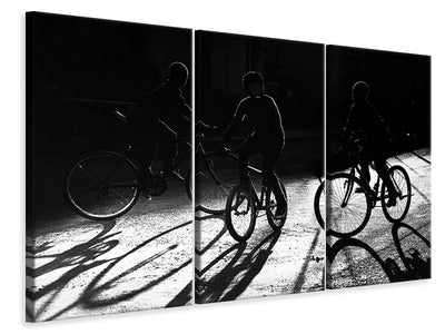 3-piece-canvas-print-boys-bycicles-shadow-and-light