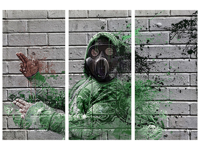 3-piece-canvas-print-graffiti-gas-mask
