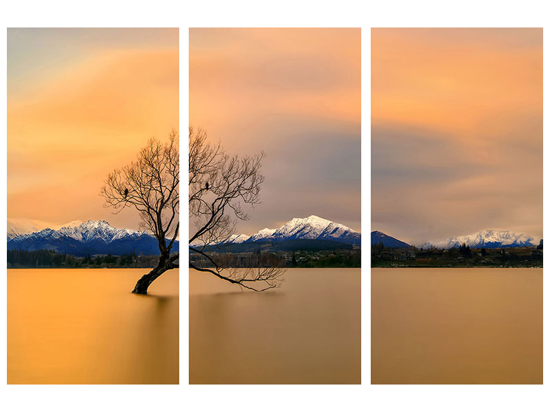 3-piece-canvas-print-morning-glow-of-the-lake-wanaka