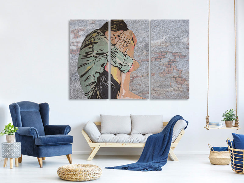 3-piece-canvas-print-the-girl-on-the-wall