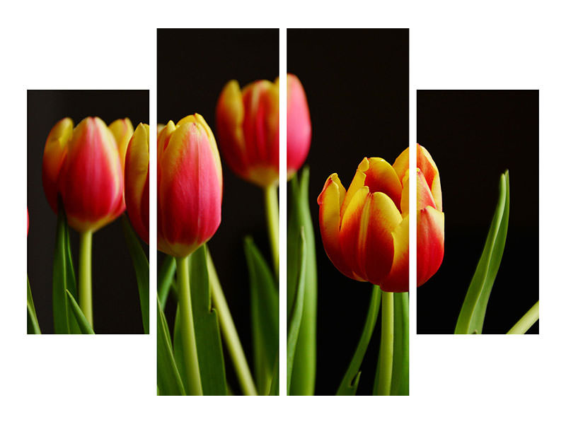4-piece-canvas-print-colorful-tulips