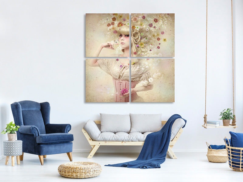 4-piece-canvas-print-girl-of-the-flower-garden-ii