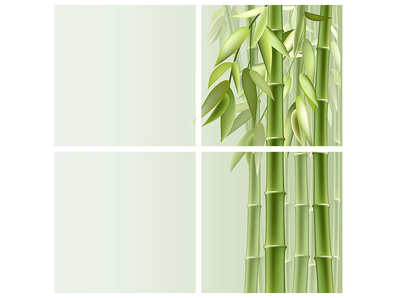 4-piece-canvas-print-green-bamboo