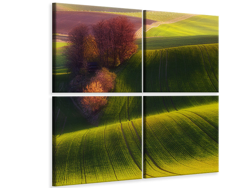 4-piece-canvas-print-green-fields
