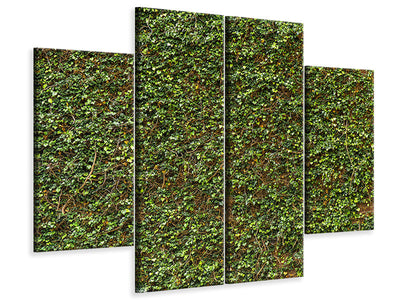4-piece-canvas-print-green-ivy-leaves-wall