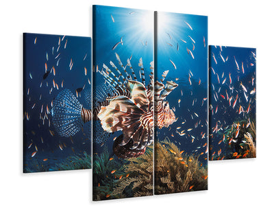 4-piece-canvas-print-lionfish