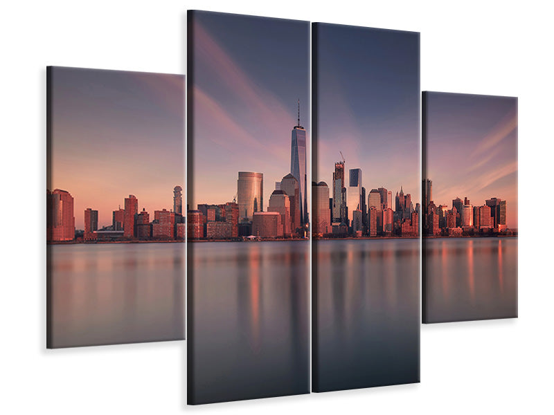 4-piece-canvas-print-lower-manhattan-at-dusk