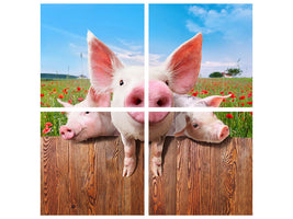 4-piece-canvas-print-pig-in-luck