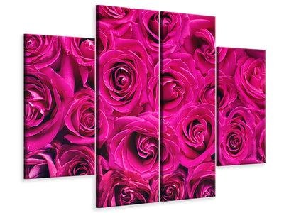 4-piece-canvas-print-rose-petals-in-pink