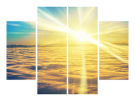 4-piece-canvas-print-sunset-above-the-clouds