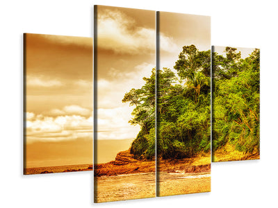 4-piece-canvas-print-sunset-at-the-end-of-the-forest