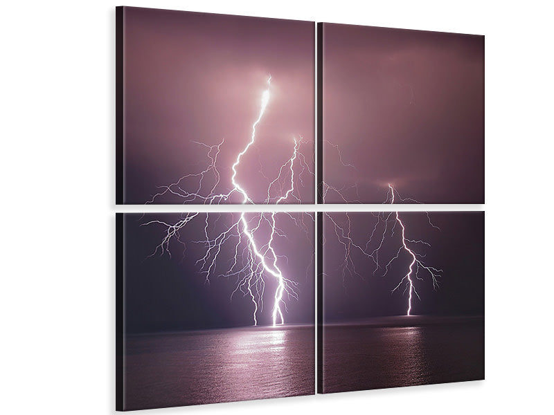 4-piece-canvas-print-thunderbolt-over-the-sea