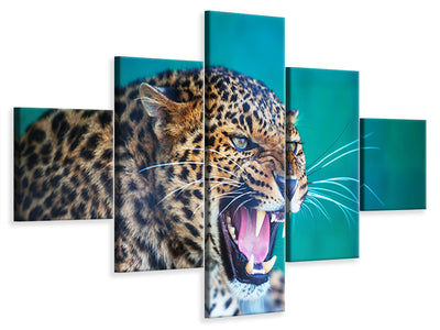 5-piece-canvas-print-attention-leopard