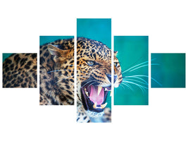 5-piece-canvas-print-attention-leopard