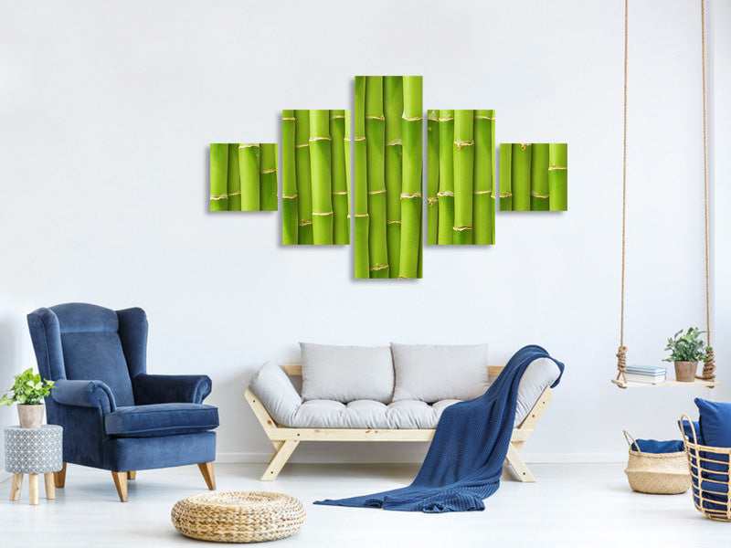 5-piece-canvas-print-bamboo-wall