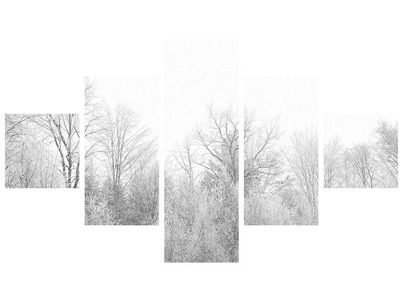 5-piece-canvas-print-birches-in-the-snow
