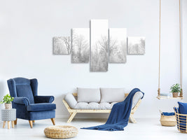 5-piece-canvas-print-birches-in-the-snow