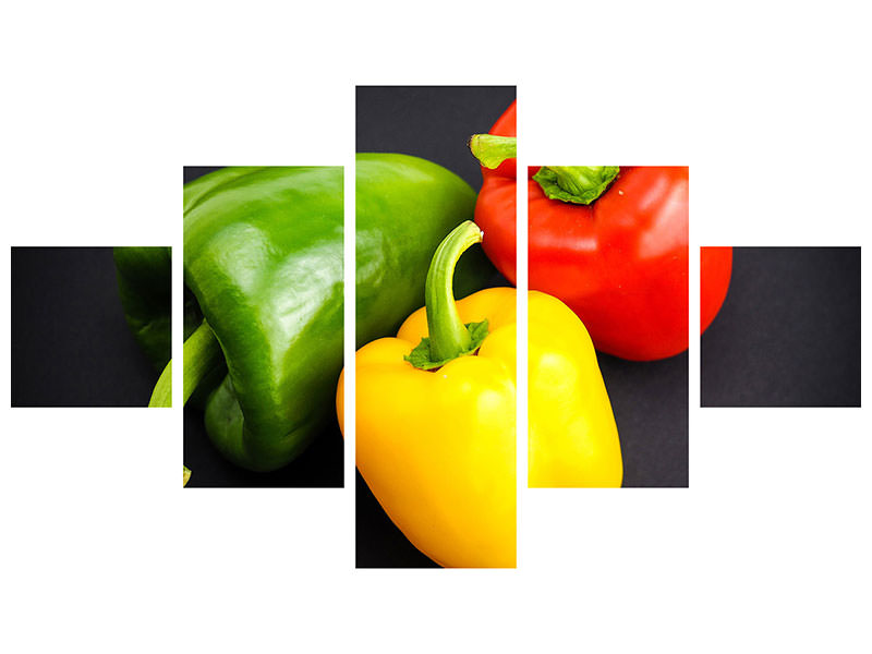 5-piece-canvas-print-colorful-peppers