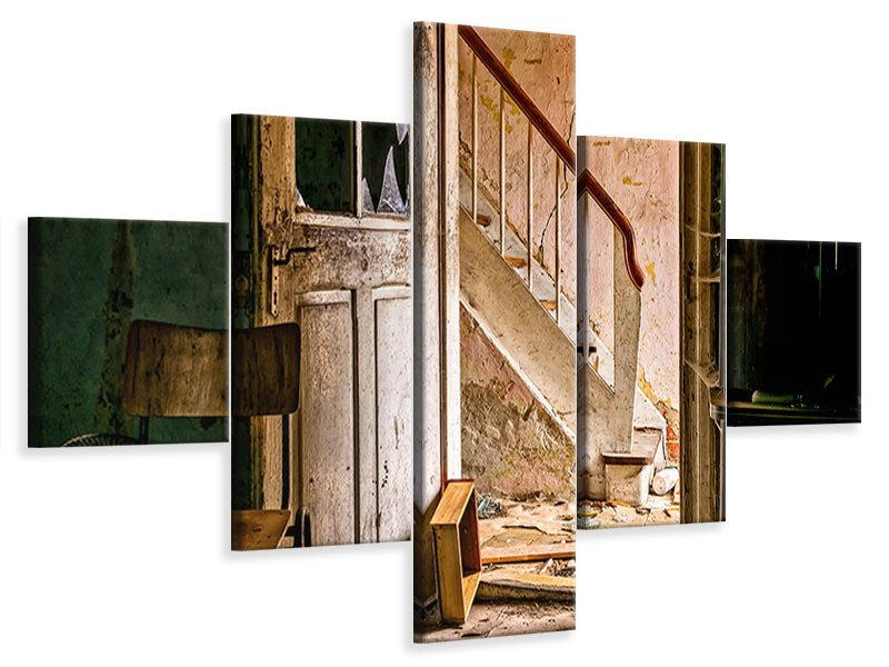 5-piece-canvas-print-crumbled-stairs