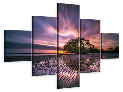 5-piece-canvas-print-fascinating-landscape-by-the-sea