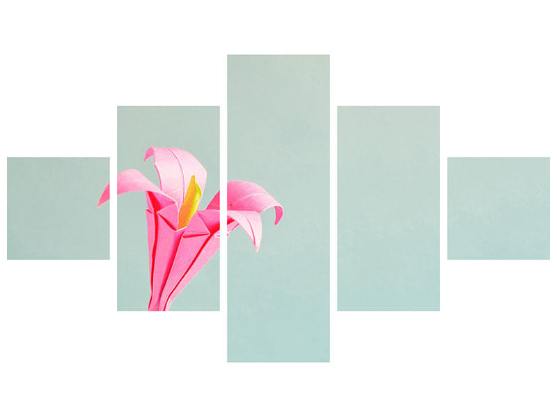 5-piece-canvas-print-flowers-origami