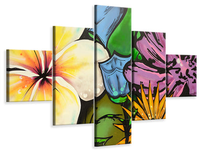 5-piece-canvas-print-graffiti-flowers