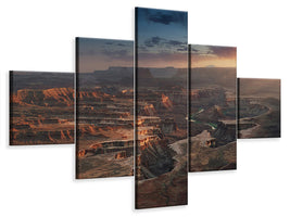 5-piece-canvas-print-green-river