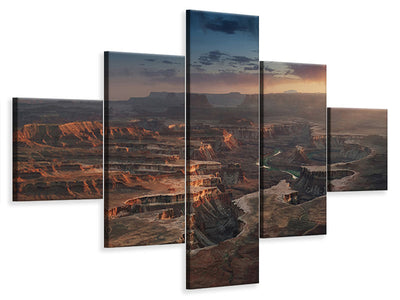 5-piece-canvas-print-green-river