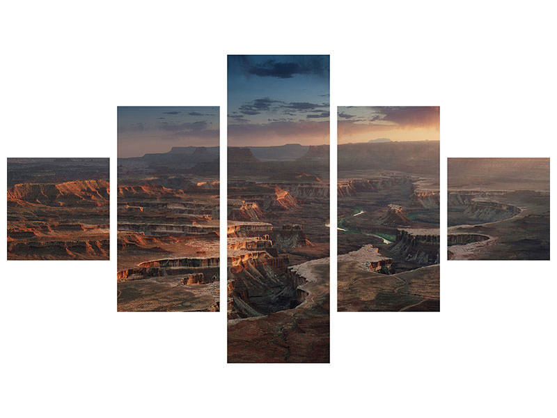 5-piece-canvas-print-green-river