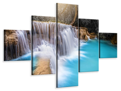 5-piece-canvas-print-happy-waterfall