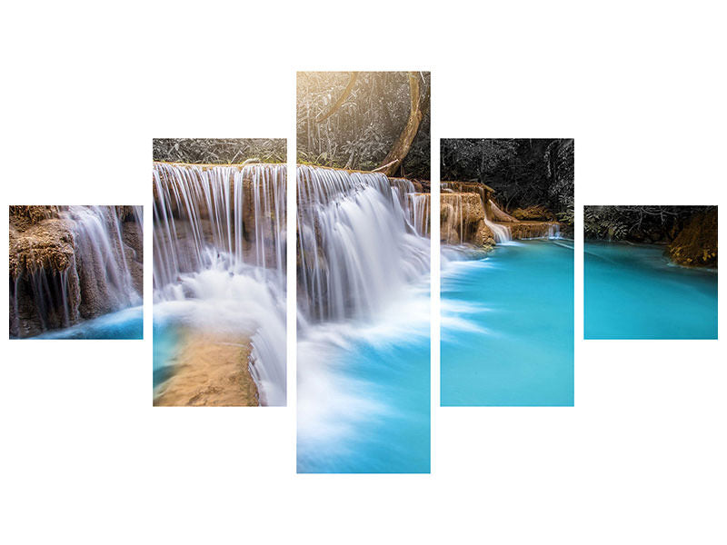 5-piece-canvas-print-happy-waterfall