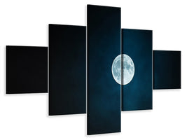 5-piece-canvas-print-imposing-full-moon