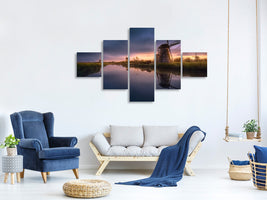 5-piece-canvas-print-kinderdijk-windmills