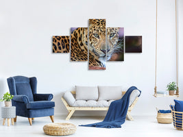 5-piece-canvas-print-leopard