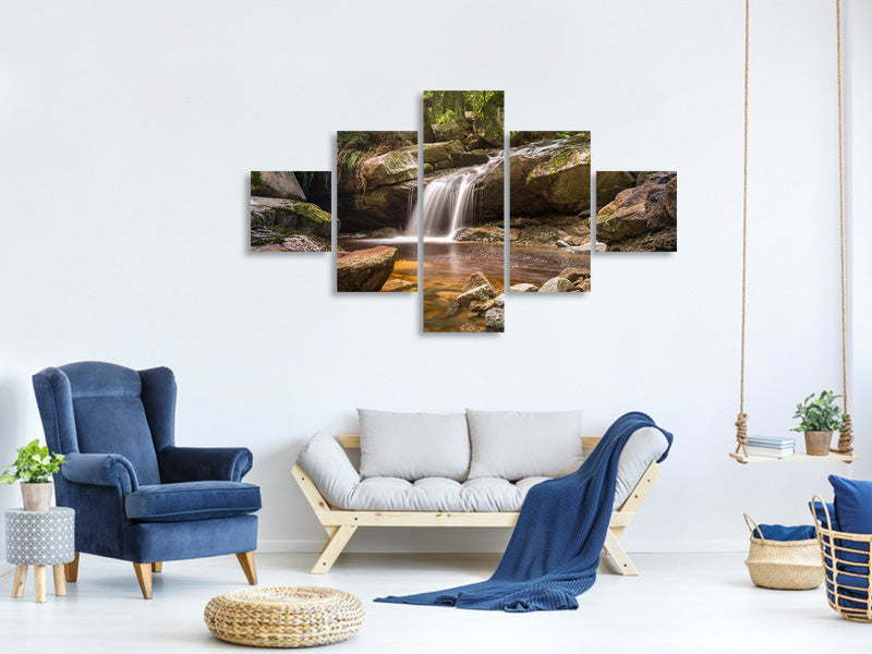 5-piece-canvas-print-little-waterfall