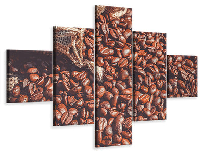 5-piece-canvas-print-many-coffee-beans