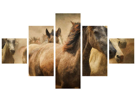 5-piece-canvas-print-painting-wild-horses