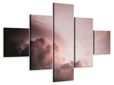5-piece-canvas-print-pink-clouds