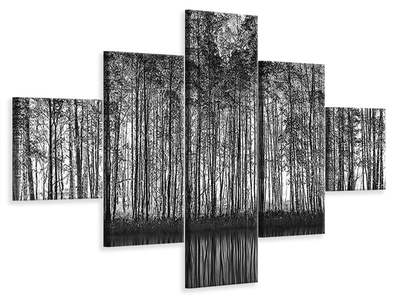 5-piece-canvas-print-pointillism-nature