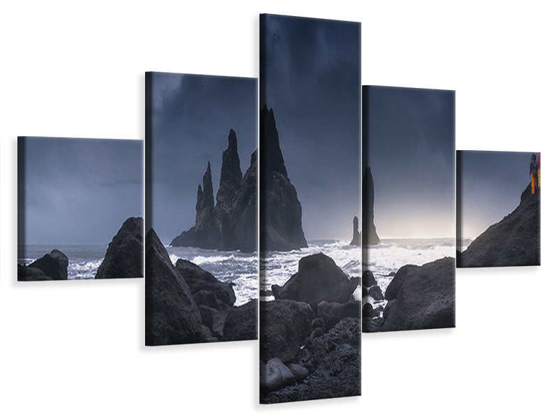 5-piece-canvas-print-reynisdrangar