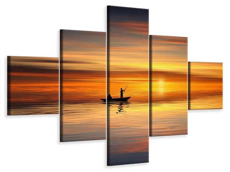 5-piece-canvas-print-romantic-sunset-on-the-sea-ii