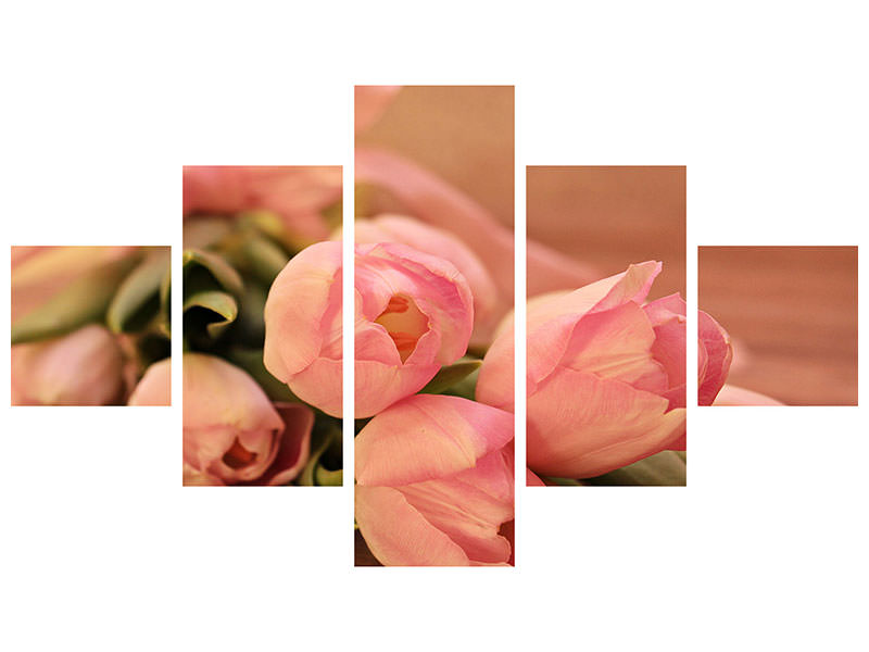 5-piece-canvas-print-romantic-tulip-bouquet