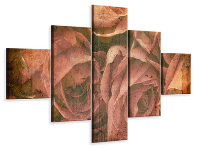 5-piece-canvas-print-rose-bouquet