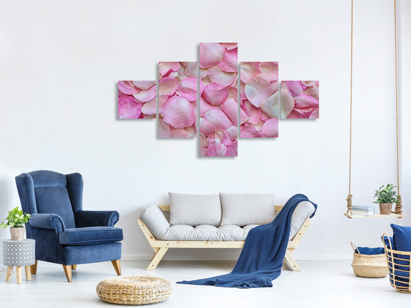 5-piece-canvas-print-rose-petals-in-pink-ii