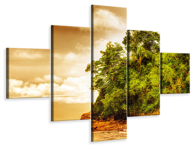5-piece-canvas-print-sunset-at-the-end-of-the-forest