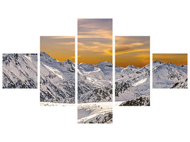 5-piece-canvas-print-sunset-in-the-mountains