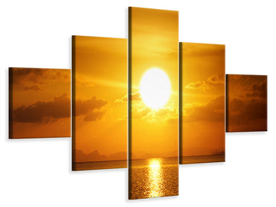 5-piece-canvas-print-sunset-lake