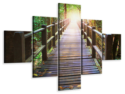 5-piece-canvas-print-the-bridge-in-the-forest