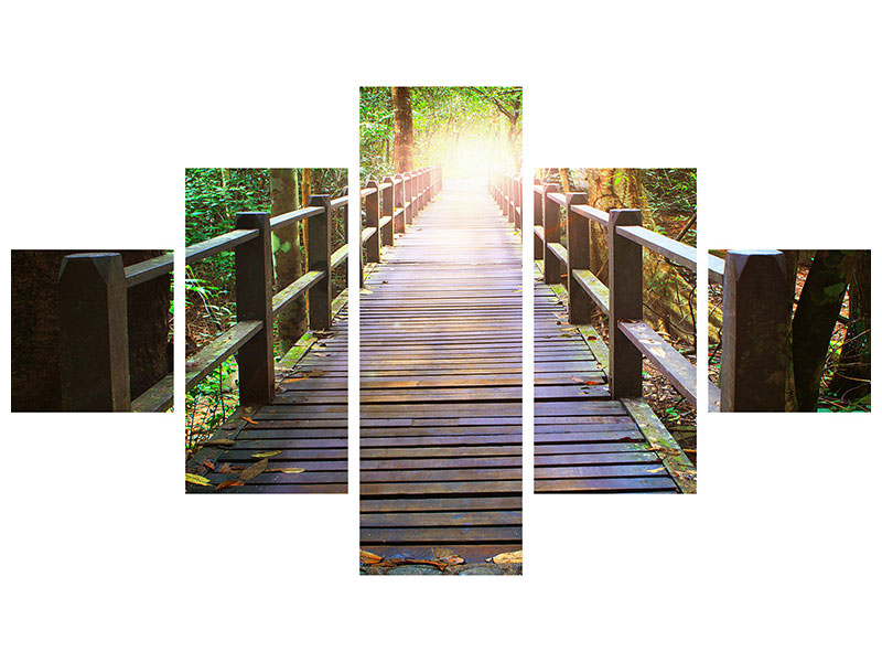 5-piece-canvas-print-the-bridge-in-the-forest
