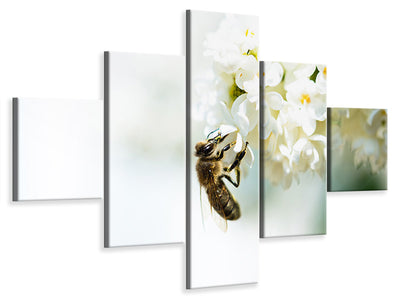 5-piece-canvas-print-the-bumblebee-and-the-flower